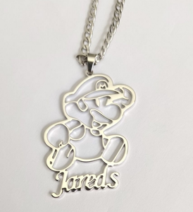 Personalized Super Mario 14k Gold-Plated Stainless Steel Name Necklace - Custom Gamer Jewelry Gift"