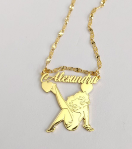 Personalized Custom Made Betty Boop Pendant Necklace
