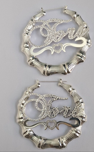 Load image into Gallery viewer, Bamboo Heart 316L Earrings with Blinged out 3A stones for Women
