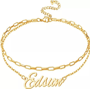 Double Layer Gold Plated Personalized Anklet