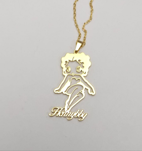 Betty Boop Personalized Pendant Necklace