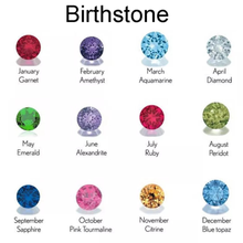 Load image into Gallery viewer, Heart Bar Personalized Necklace with Birthstone
