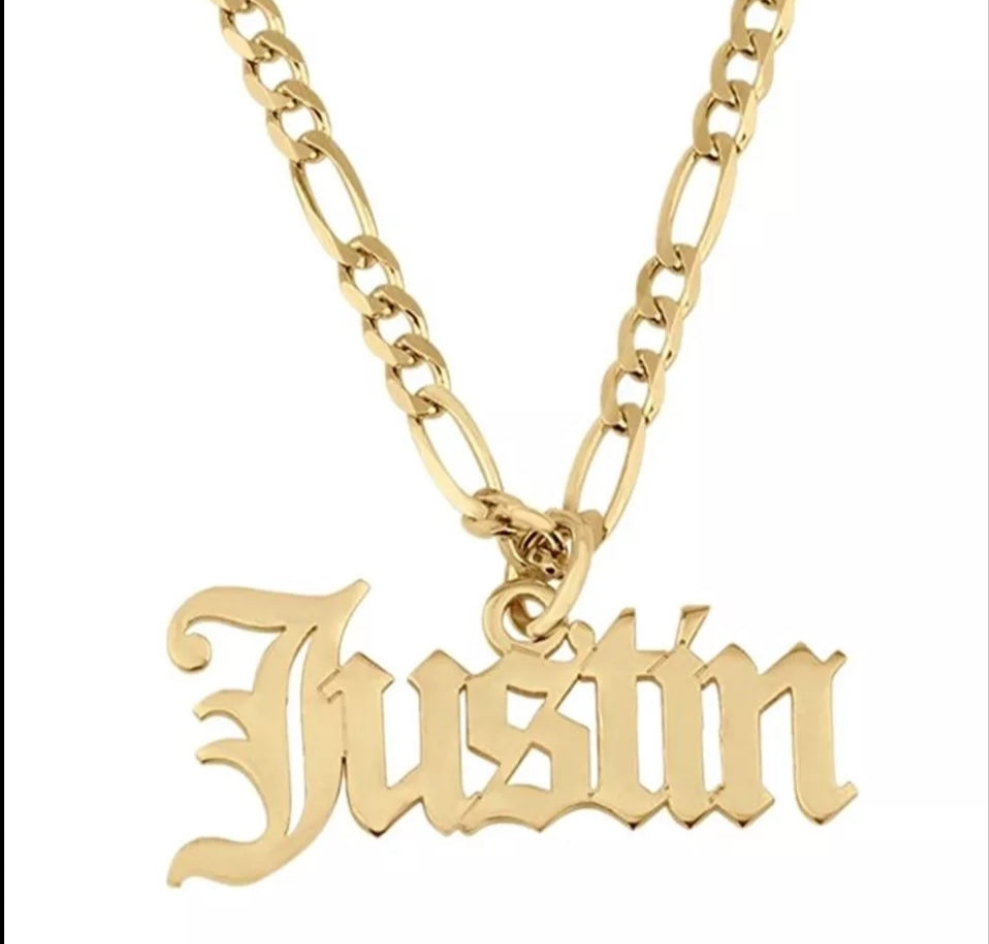 14K Personalized Link Name Necklace
