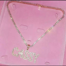 Load image into Gallery viewer, HMU Ladies CZ Personalized Hip Hop Tennis Necklace
