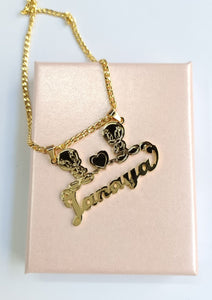 Personalized Characters "Hello Kitty, Minnie Mouse, Tweety Bird, Any Character"  Heart Pendant Necklace