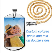 Load image into Gallery viewer, Army Dog Tag Personalized Photo Pendant Necklace
