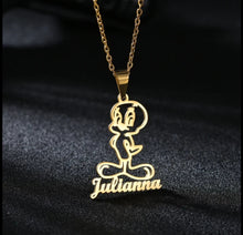 Load image into Gallery viewer, Tweety Bird Personalized Necklace
