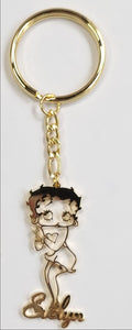 Betty Boop 18k Gold-Plated Personalized Keychain - Stylish and Unique