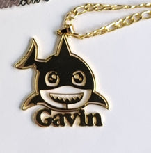 Load image into Gallery viewer, Baby Shark Gold Plated Personalized Necklace
