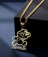 Load image into Gallery viewer, Personalized Super Mario 18k Gold-Plated Stainless Steel Name Necklace - Custom Gamer Jewelry Gift&quot;
