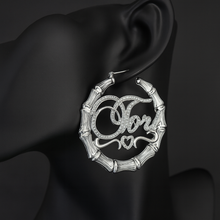 Load image into Gallery viewer, Bamboo Heart 316L Earrings with Blinged out 3A stones for Women

