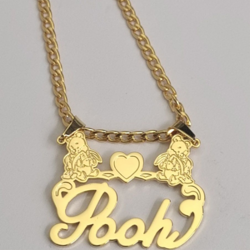 Winnie Pooh Heart Pendant Necklace