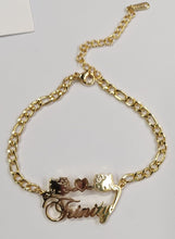 Load image into Gallery viewer, New Personalized Heart Pendant Bracelet/Anklet Characters &quot;Hello Kitty, Minnie Mouse, Tweety Bird, Any Character&quot;

