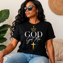 Load image into Gallery viewer, God Got Me Shirt, Christian T Shirt Women, Faith Based Tee, Religious Shirt, Minimalist Christian Shirt, Inspirational Graphic Tee, Church Outfit, Gift for Her/Him

