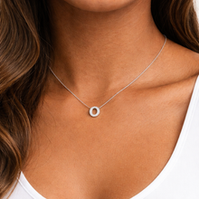 Load image into Gallery viewer, Initial Letter Necklace – Gold, Silver or Rose Gold CZ Alphabet Pendant Necklace with Box Chain | Personalized Initial Jewelry Gift
