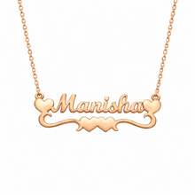 Load image into Gallery viewer, Double Heart Bar Personalized Name Necklace
