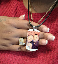 Load image into Gallery viewer, Army Dog Tag Personalized Photo Pendant Necklace
