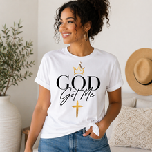 Load image into Gallery viewer, God Got Me Shirt, Christian T Shirt Women, Faith Based Tee, Religious Shirt, Minimalist Christian Shirt, Inspirational Graphic Tee, Church Outfit, Gift for Her/him
