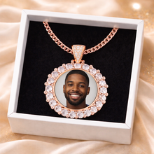 Load image into Gallery viewer, 3A Zircon Custom Photo Pendant Necklace, Memorial Necklace, Personalized Picture Necklace, Engraved Back Pendant Gift
