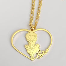 Load image into Gallery viewer, Personalized Custom Made Heart Pendant Betty Boop Necklace
