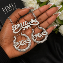 Load image into Gallery viewer, Gold Plated Heart Earrings 30mm-90mm and Necklace Set For Women/Girls
