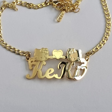 Load image into Gallery viewer, New Personalized Heart Pendant Anklet Characters "Hello Kitty, Minnie Mouse, Tweety Bird, Any Character"
