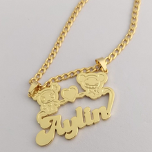 Load image into Gallery viewer, Garu &amp; Pucca Heart Pendant Necklace
