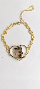 Hello Kitty Double Layered Personalized Heart Pendant Bracelet