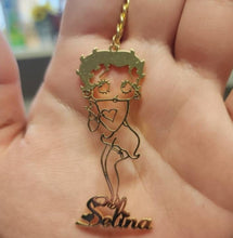 Load image into Gallery viewer, Betty Boop 18k Gold-Plated Personalized Keychain - Stylish and Unique
