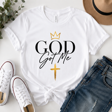 Load image into Gallery viewer, God Got Me Shirt, Christian T Shirt Women, Faith Based Tee, Religious Shirt, Minimalist Christian Shirt, Inspirational Graphic Tee, Church Outfit, Gift for Her/him
