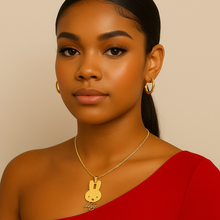 Load image into Gallery viewer, Personalized Miffy Bunny Necklace – Custom Name Stainless Steel 14K Gold-Plated Pendant for Women, Girls &amp; Kids
