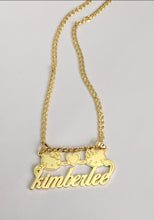 Load image into Gallery viewer, Personalized Hello Kitty Name Necklace, Custom Character Necklace, Gold Name Plate Necklace, Cute Gift for Her, Betty Boop Jewelry
