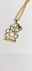 Personalized Super Mario 18k Gold-Plated Stainless Steel Name Necklace - Custom Gamer Jewelry Gift"