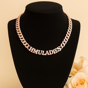 10mm Cuban Link Curved Personalized Necklace