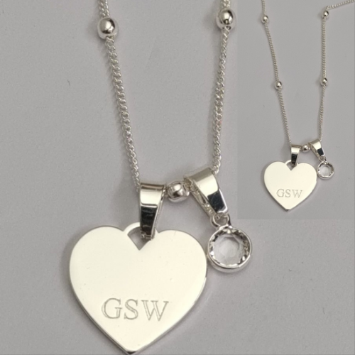 Stainless Steel Personalized Heart Birthstone Name Necklace – Custom Jewelry Gift for Her