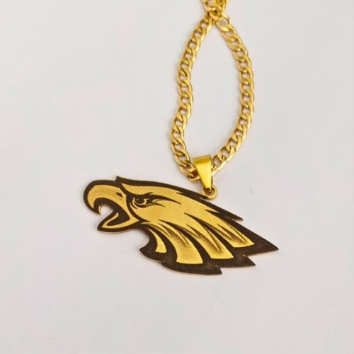 Custom Stainless Steel Eagles Pendant Necklace – Personalized Nameplate Jewelry