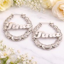 Load image into Gallery viewer, Sale XOXO Set Personalized Earrings &amp; Double Plated Necklace with Diamond Cut Hearts
