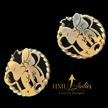 Load image into Gallery viewer, Minnie Mouse Twisted Bamboo Earrings
