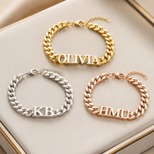 Load image into Gallery viewer, 8mm Cuban Link Bracelet for Women or Men | Personalized Stainless Steel Bracelet | Real 18K Gold Plated, Silver Plated or Rose Gold Plated Jewelry
