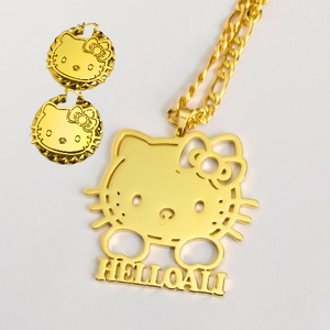 Hello Kitty, Personalized Necklace and Earrings Set