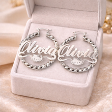 Load image into Gallery viewer, Hello Kitty Personalized Twisted Bamboo Earrings
