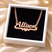 Load image into Gallery viewer, Personalized Double Plated Name Necklace | Custom Gold Name Necklace for Women | Stainless Steel Script Jewelry Gift for Her | Birthday Anniversary Gift

