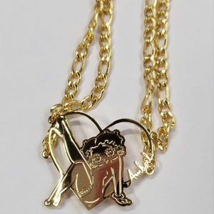 Betty Boop Double Layered Personalized Heart Pendant Bracelet