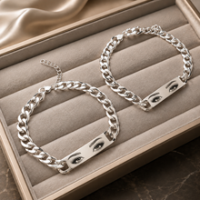 Load image into Gallery viewer, Custom Stainless Steel Eyes Cuban Link Bracelet – Gift for Him or Her
