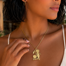 Load image into Gallery viewer, Personalized Betty Boop Cherry Name Necklace – Custom Gold Cartoon Necklace | Unique Gift for Women
