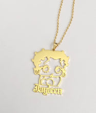 Load image into Gallery viewer, Betty Boop, Personalized Necklace and Earrings Set
