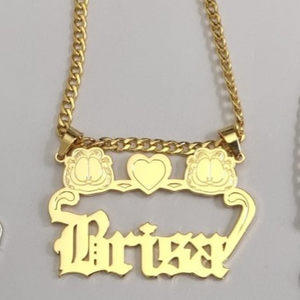 Garfield Personalized Heart Pendant Necklace