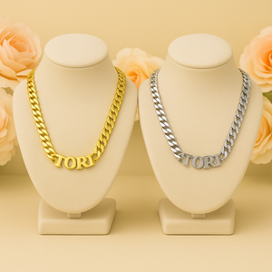 10mm Cuban Link Curved Personalized Necklace