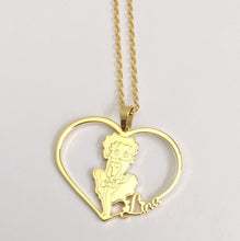 Load image into Gallery viewer, Personalized Custom Made Heart Pendant Betty Boop Necklace
