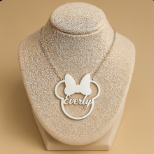 Load image into Gallery viewer, Minnie Mouse Gold Plated Personalized Necklace
